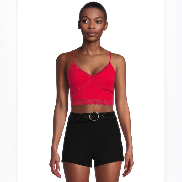 No Boundaries Red 3XL Padded Lace Trim Brami Tank Top New With Tags - Picture 2 of 16